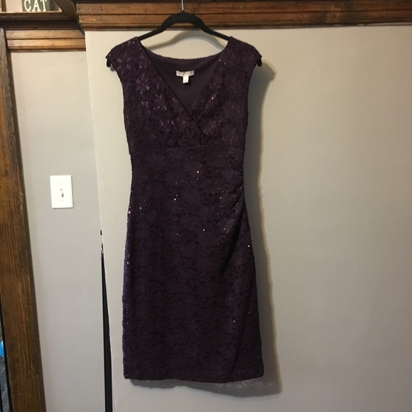 Dress Barn Dresses Purple Lace Midi Dress Poshmark